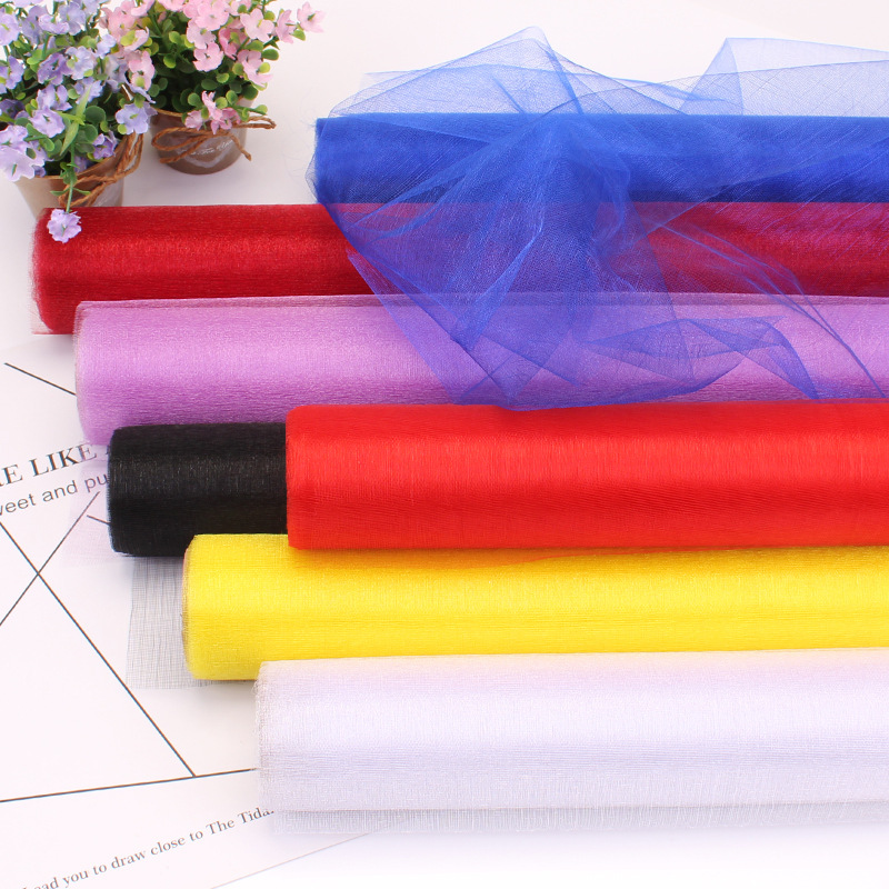 Cheap!48cm x 5m Mariage Yarn Tulle Roll Sheer Crystal Organza Fabric Baby Girl Birthday Event Party Supplies Wedding Decoration