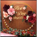 Window large pearlescent cardboard flower three-dimensional handmade flower finished rose wedding wedding background simulation