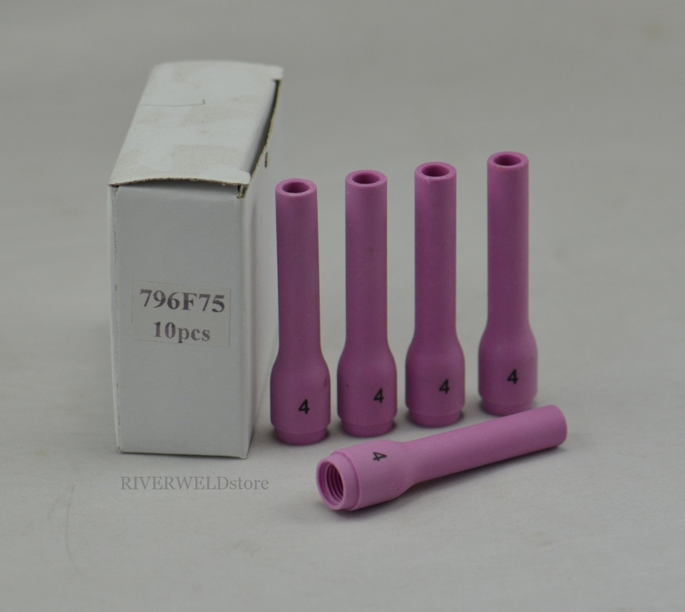 TIG Long Alumina Nozzle 796F75 #4L Ceramic Cup For TIG Welding Torch Consumables SR PTA DB WP 9 20 25 Series,5PK