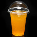 50Pcs 400ml 6g Plastic Cups Milk Tea Transparent Disposable Cups with a Hole Dome Lids for Restaurant Cafe Teashop