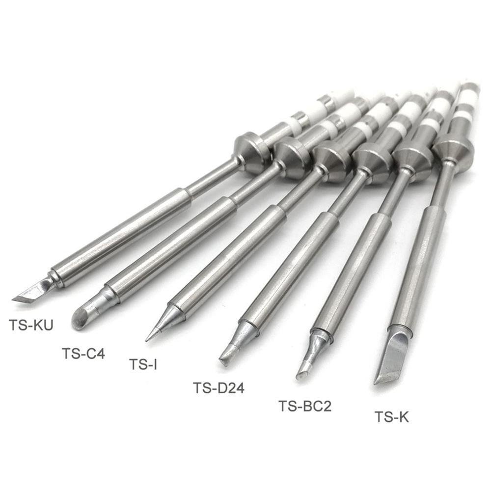 New TS100 Mini Soldering Iron Digital Soldering Iron Tip Replacement Bit Head B2 BC2 C4 D24 K I Ku ILS C1 Lead Free