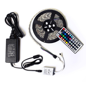 SMD5050 Waterproof 60led/m 5m 300leds RGB Led Strip Flexible Light 44key Remote Controller 12V 5A Transformer Home Decoration