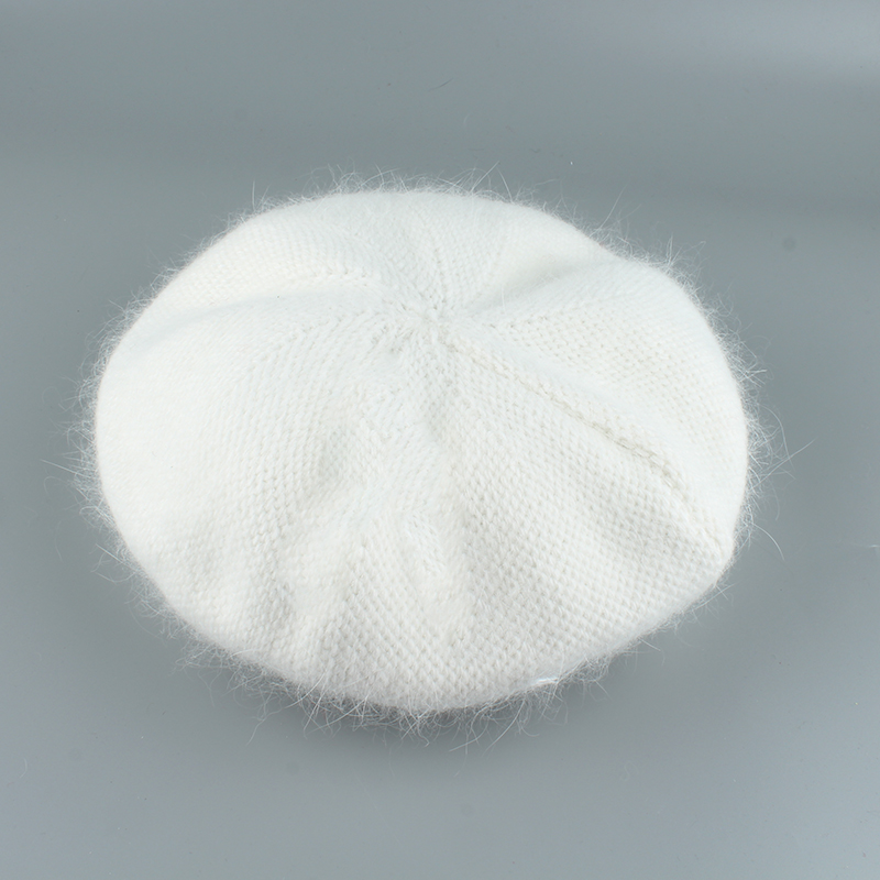 New Winter Warm Beret Hats For Women Girls 30% Rabbit Fur Knitted Hat Fashion Beanie Cap