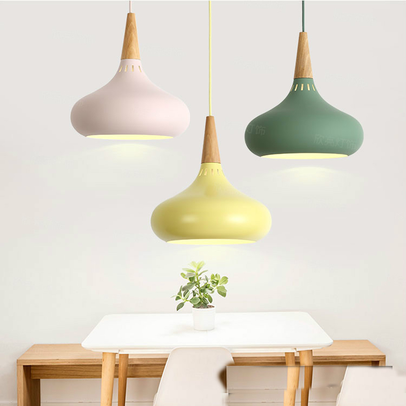 LED Hanglamp Vintage Loft Pendant Lights/Pendant Lamps Aluminum Suspension Luminaire Wood Hanging Lightings Kitchen Lustre Lampe