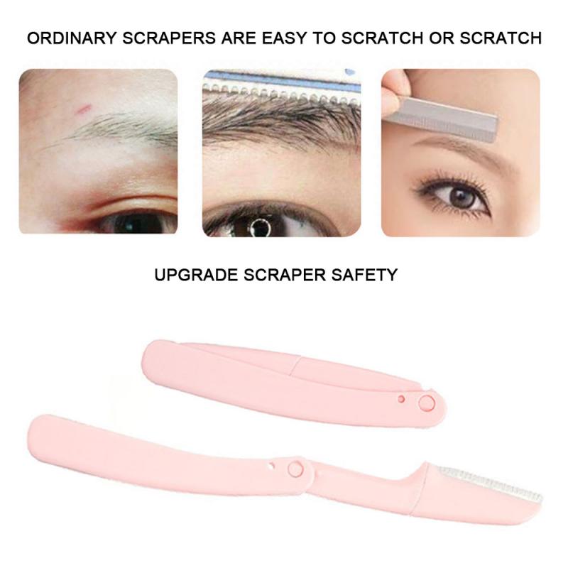 3 Pcs/Set Ladies Folding Eyebrow Knife With Net Eyebrow Repairer Eyebrow Trimmer Makeup Tools For Women NEW