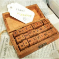 30pcs Retro Alphabet Letter Uppercase Lowercase Wooden Rubber Stamp Set Craft Stamps for Scrapbooking