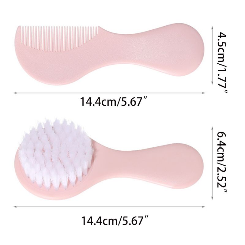 2Pcs Infant Baby Hair Brush Comb Set Newborn Toddler Scalp Massager Grooming Kit