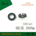 Free shippng 2PCS 6802 2RS Si3N4 hybrid Ceramic Ball Bearing Rubber Sealed 61802 Bike Parts 15x24x5mm 6802 rs