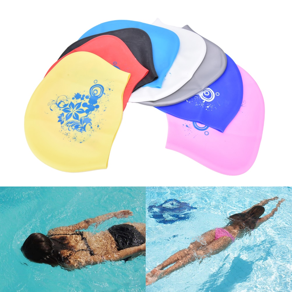 100% Latex Silicone Swimming Cap For Long Hair Women's Waterproof Swim Caps Ladies Diving Hood Hat For Kids Garras Casquette