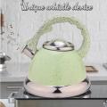 Green Mirror Stainless Steel Whistling Stovetop Tea Kettle