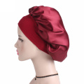 Adjust Women Satin Bonnet Cap Night Sleep Hair Head Cover Wide Band Elastic Hat Nightcap Head Wrap Shower Cap Hair Styling Tool