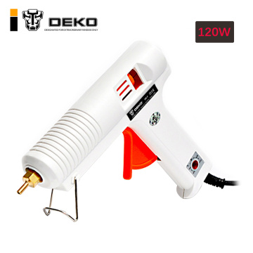 DEKO 120W Hot Melt Glue Gun with 1pc 11mm Glue Stick Heat Temperature Tool Industrial Guns Thermo Gluegun Repair Heat Tools