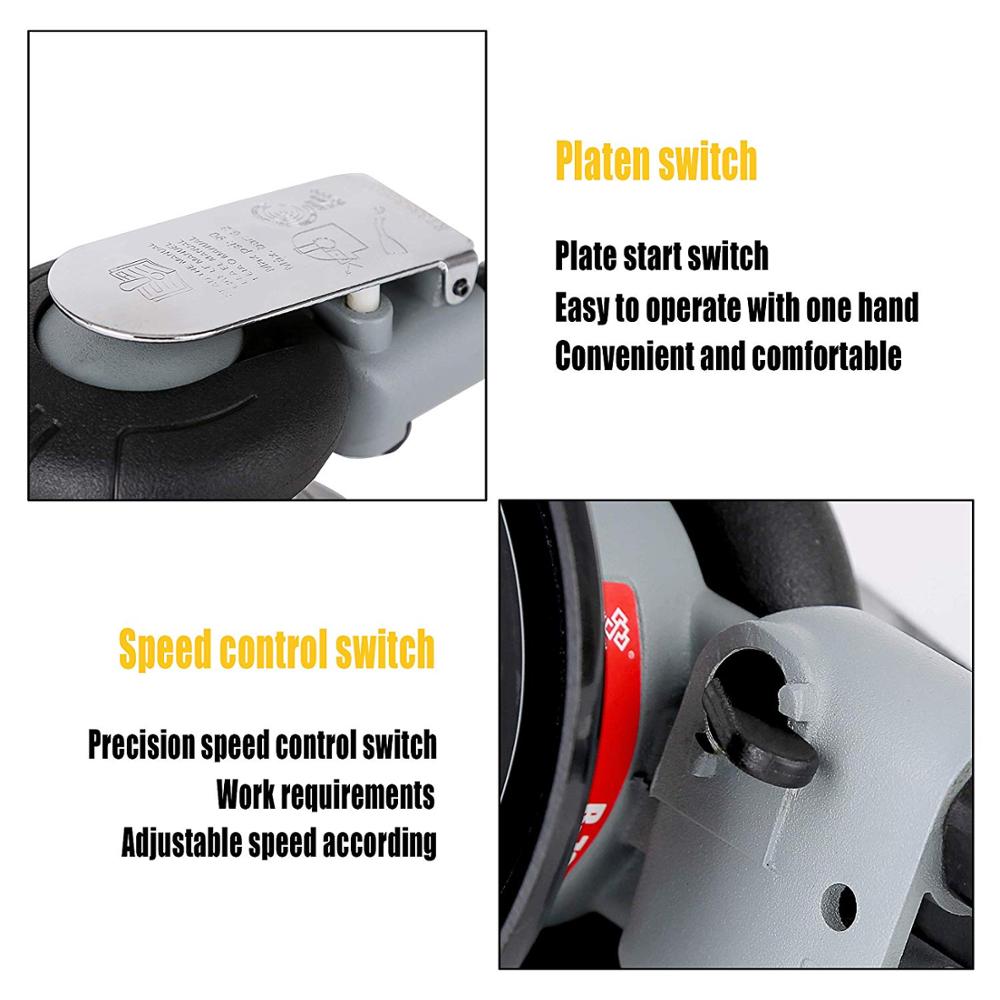 Air Random Orbital Sander 5" Dual Action Palm Sander 2.5mm Eccentricity Pneumatic Sander Low Vibration With Speed Regulation