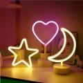 Creative LED Neon Light Sign Heart Moon Wedding Party Decoration Neon Lamp Valentines Day Home Decor Night Lamp Gift 17styles