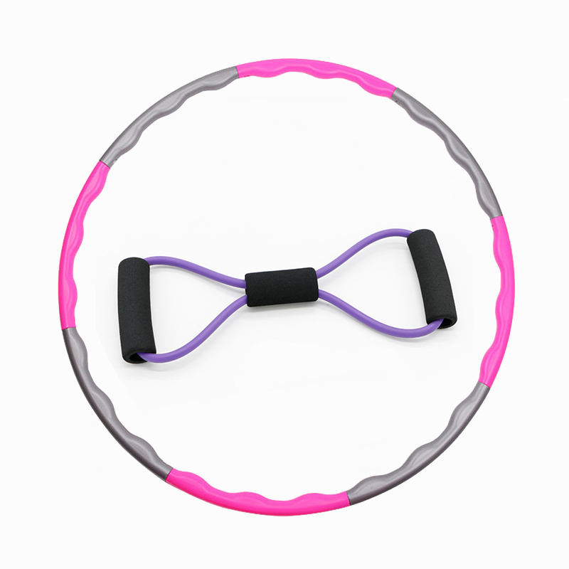 XC LOHAS 8 Part Sport Hoop Chest Expander Yoga Resistance Bands Set Detachable Weighted Install Massage Thin Waist Hoop Slimming