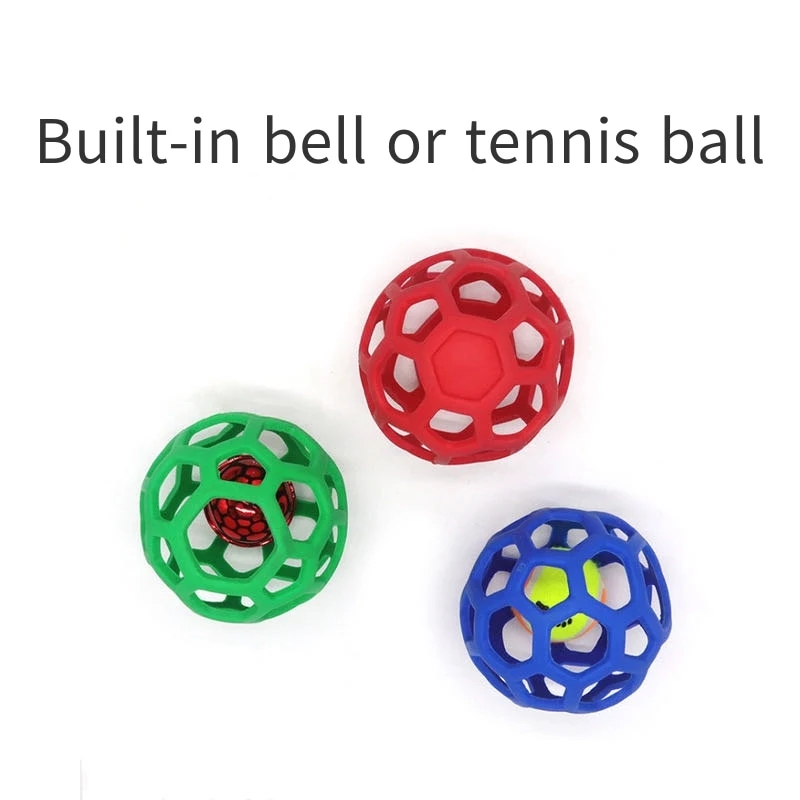 Miflame Rubber Pet Accessories For Large Dog Puzzle Hollow Ball Dog Toys Bite Resistant Labrador Toys Stretch Pet Ball Training