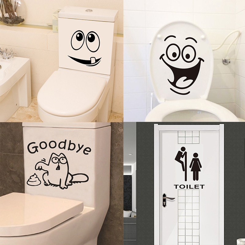 Creative Waterproof Stickers Bathroom Decoration Stickers WC Toilet Cute Cartoon Decoration Home Decoration Waterproof Applique
