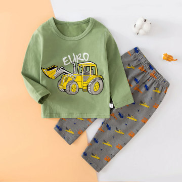 TUONXYE Children's Excavator Pajamas Kids Boys Sleepwear Cotton Suits Child Home Wear Pajamas For Boy Kids Sleepwear Clothing