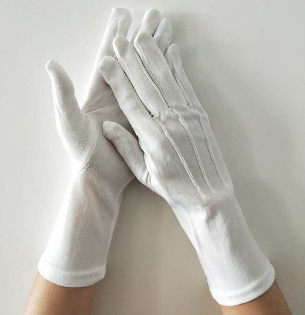 Dozen White Cotton Gloves Snap Wrist /"Sure Grip/" XL