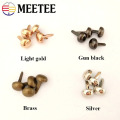 Meetee 100pcs 10/12/15mm Metal Buckle Two-legged Nails Rivet Handbag DIY Leather Luggage Alloy Button Hardware Accessories BF203