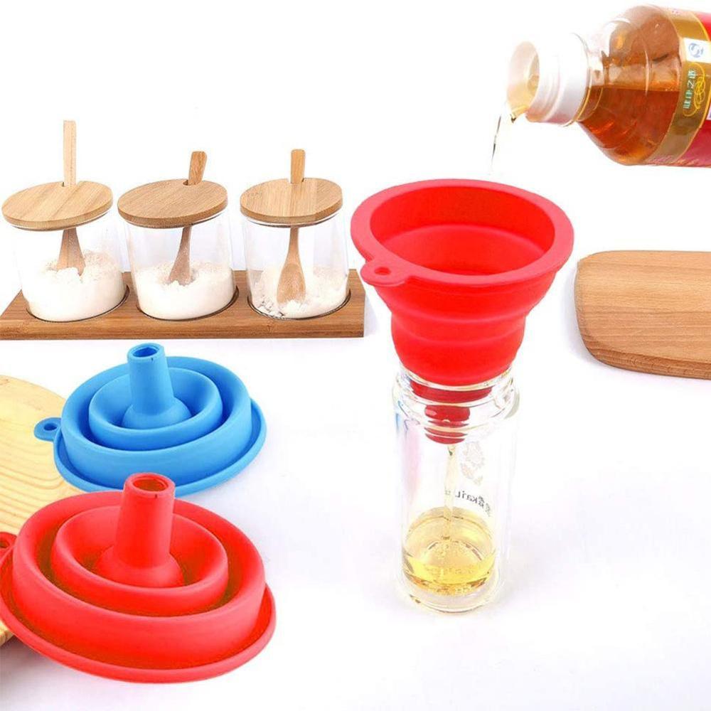Kitchen Tool DIY Food-Grade Folding Silicone Funnel Funnel Merchandise Reusable Silicone Household Folding Kitchen Daily I9Q2