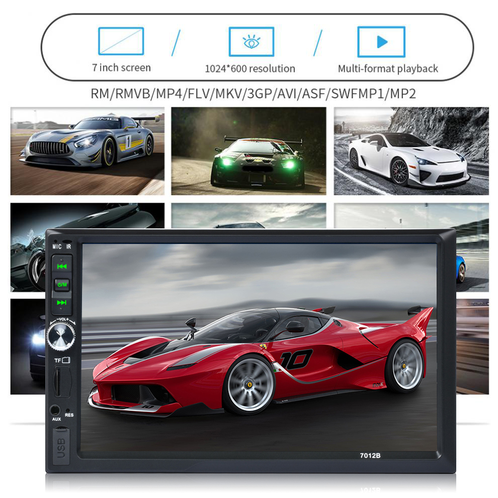 New 7 Inch HD Car 2 Channel MP5 MP4 Player Car FM Stereo Touch Screen with Reverse Camera Lens Link Support for Android and IOS