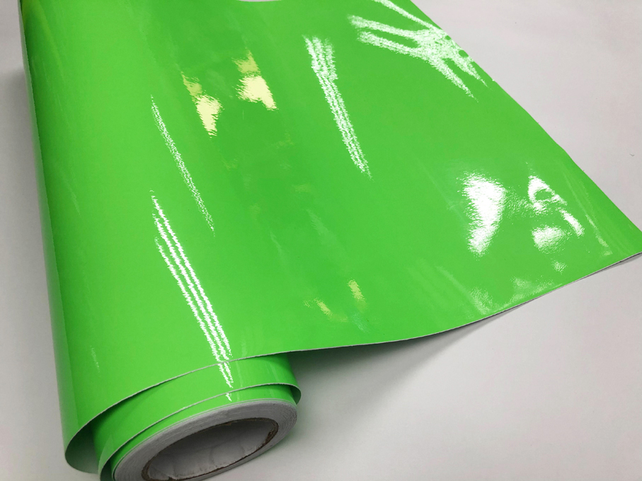 50CM*1M/2M/3M/4M/5M/6M Car Styling Gloss Fluorescent Yellow green Vinyl Sticker Glossy Fluorescent Car Wrap Foil Self Adhesive