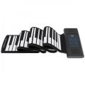 88 Keys Roll Up Electronic Piano Rechargeable Silicone Flexible Keyboard Organ Built-in 2 Speakers Support MIDI Bluetooth