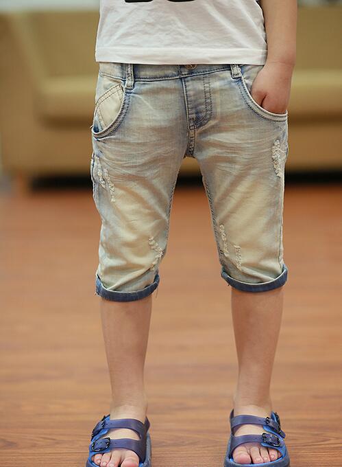 2021 Summer Children's Clothes Boys Shorts Casual Blue Color Baby Boy Jean Shorts For Boys Big Kids Thin Denim Shorts