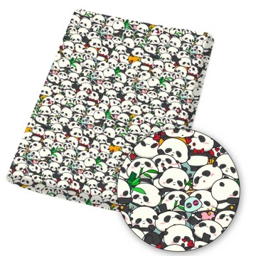 Polyester Cotton Fabric Panda Bamboo Good Night Bear Printed Fabric DIY Sewing Home Textile Garment Bag Material 45*145cm/pc 80g