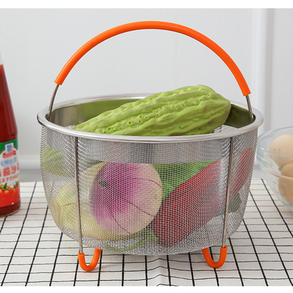 Steamer Basket Multifunction Sturdy Steamer Insert Basket for 6qt Pressure Cooker with Silicone Handle