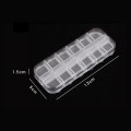 12 Cells Nail Art Decorations Storage Case Empty Container Gems Glitter Beads Rhinestones Storage Box