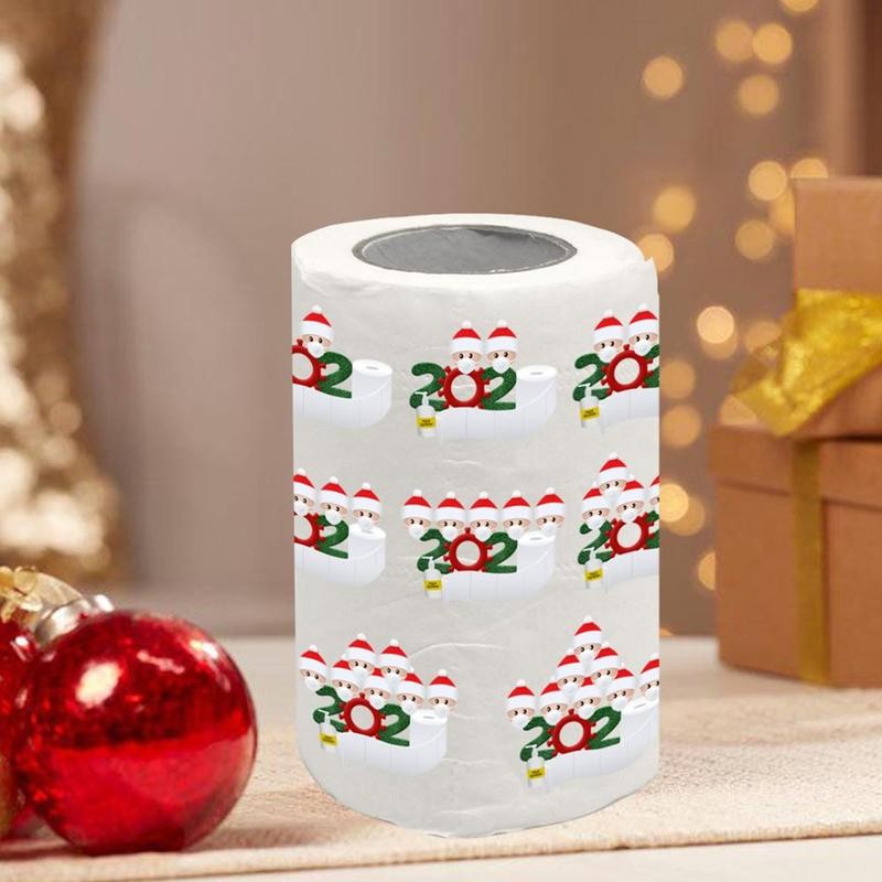 Christmas Toilet Paper Pattern Color Santa Claus Snowman Toilet Tissue Home Christmas Gifts Navidad Christmas Toilet Paper