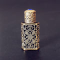 4pcs/24pcs/60pcs 3ml Antiqued Metal Perfume Bottle Empty Arab Style Alloy Hollow Out Essential Oils Bottle with Glass Dropper