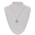 Wrapped Gold turquoise Howlite seastar pendant Necklace for women