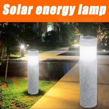Outdoor Solar Powered LED Path Light Lawn Lamp Solar Garden Light Waterproof Landscape Lighting Stone Pillar Court Yard Light