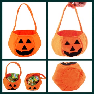 New arrivals Halloween Pumpkin Bag Portable Halloween Prop Basket Non-woven Candy Bag Three-dimensional Pumpkin Bag 21g