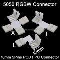5Pin 5-Pin RGBW RGBWW LED Strip FPC PCB Connector L T X Shape Corner Splitter Solderless for 10mm Width 5050 RGBW Strip Light