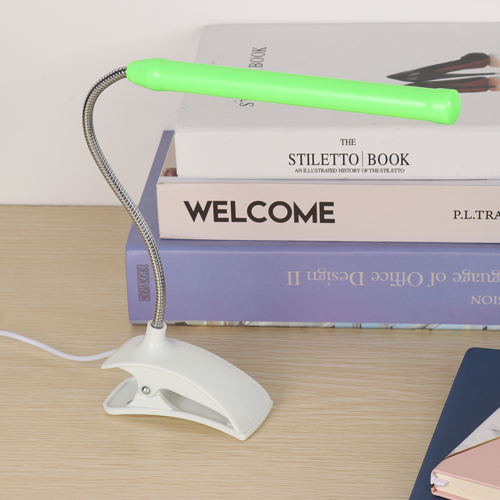 1Pcs Adjustable USB LED Reading Light Rechargeable Clip-on Clamp Bed Table Desk Lamp Bendable Eye Protect Reading Desk Lamp