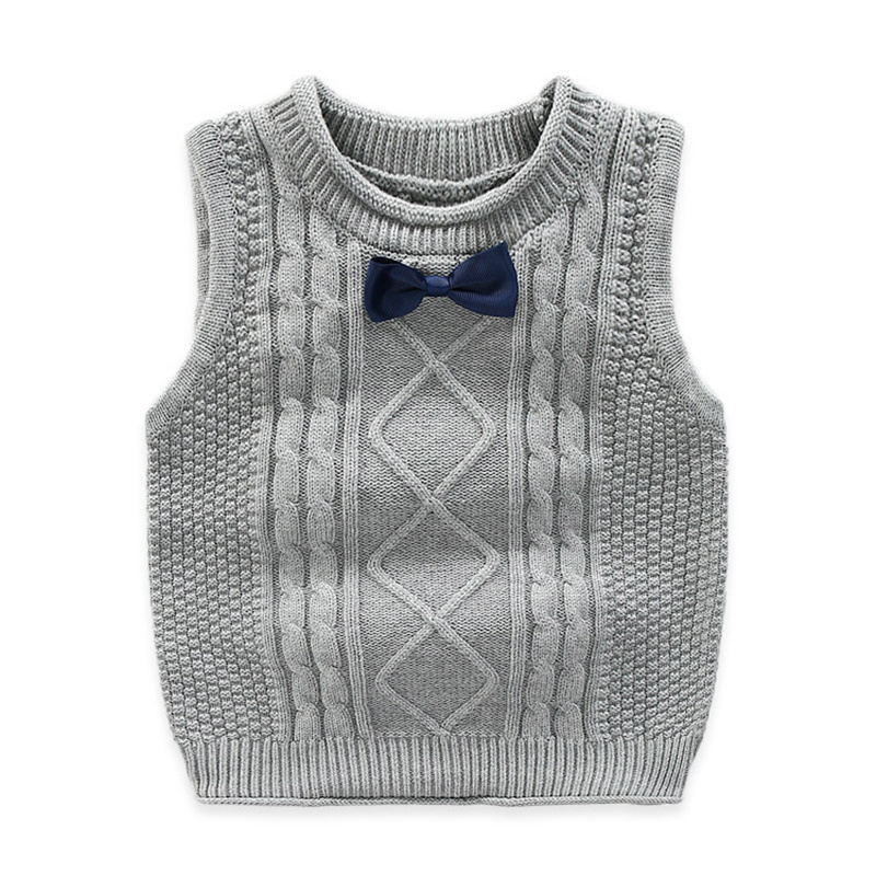 Fashion Spring Autumn Knitted Casual Boys Sweaters Vest Baby Boys Preppy Style Vest Kids Outerwear Waistcoat Children Knitwear