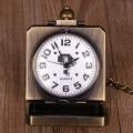 New Bronze Square Big Question Mark Design Pocket Watch Chain Game Box Shape Fob Quartz Pocket Watches For Mens Boys Gifts