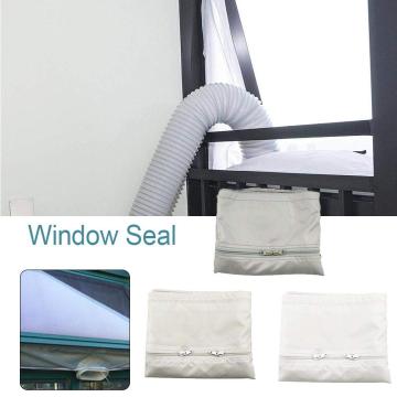 4M Window Seal for Portable Air Conditioner and Tumble Dryer, Stop Hot Air with Zip and Adhesive Fastene Tumble Exhaust Dryer