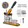 high quality badge maker rotating button making machine with 100pcs pin bage free paper cutter