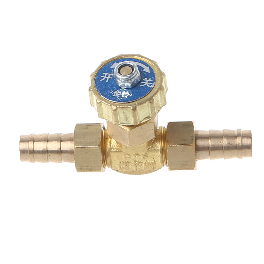 Elbow Brass Needle Valve 10mm Propane Butane Gas Adjuster Barbed Spigots 1 Mpa