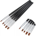 5pcs DIY Nail Art Brush Acrylic Pen Manicure Gel Brush Flat Nail Art Ombre Brush for Nail Art UV Gel Polish Painting Drawing