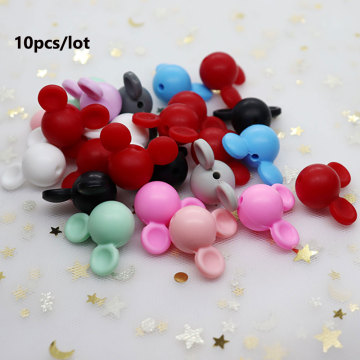 10Pcs Mickey Baby Teething Beads Cartoon Perle Silicone Beads For Necklaces BPA Free Teether Toy Accessories DIY Nursing Gifts