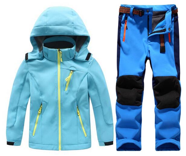 MAZEROUT Winter Boys Girls Waterproof Outdoor Softshell Jackets Kids Fleece Sportwear Camping Windproof Skiing Hiking Pant J31