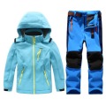 MAZEROUT Winter Boys Girls Waterproof Outdoor Softshell Jackets Kids Fleece Sportwear Camping Windproof Skiing Hiking Pant J31