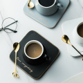 Nordic Ins Ceramic Mug Soy Milk Breakfast Condensed Coffee Tea Cup And Saucer Sets Gold Spoon Mugs Fashion Restaurant Snack Cups