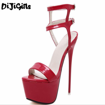 Fashion Summer Women High Heels Sandals 16cm Sexy Stripper Shoes Party Pumps Shoes Women Gladiator Platform Sandals